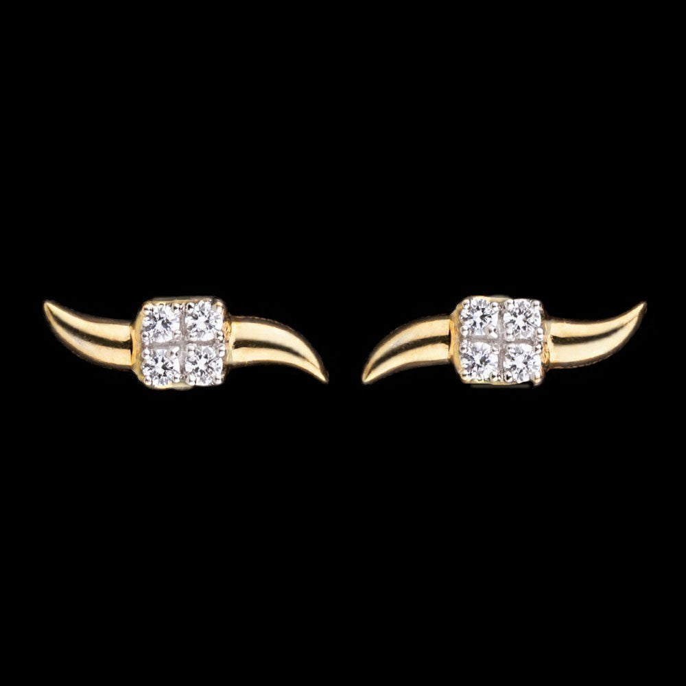 18K Yellow Gold Diamond Earrings - 0.16ct VVS-FG