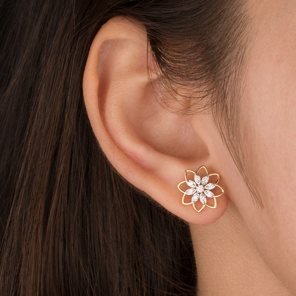 18K Yellow Gold Diamond Earrings - 0.341ct VVS-VS-HI