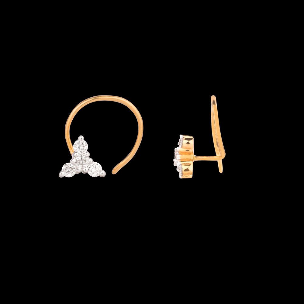 18K Yellow Gold Diamond Nosepin - 0.135ct VVS-VS-IJ