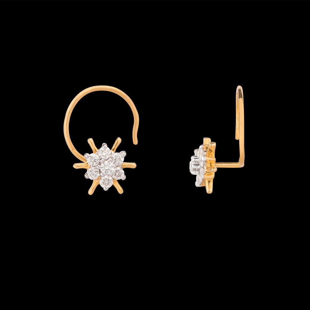 14K Yellow Gold Diamond Nosepin - 0.12ct VVS-VS-GH