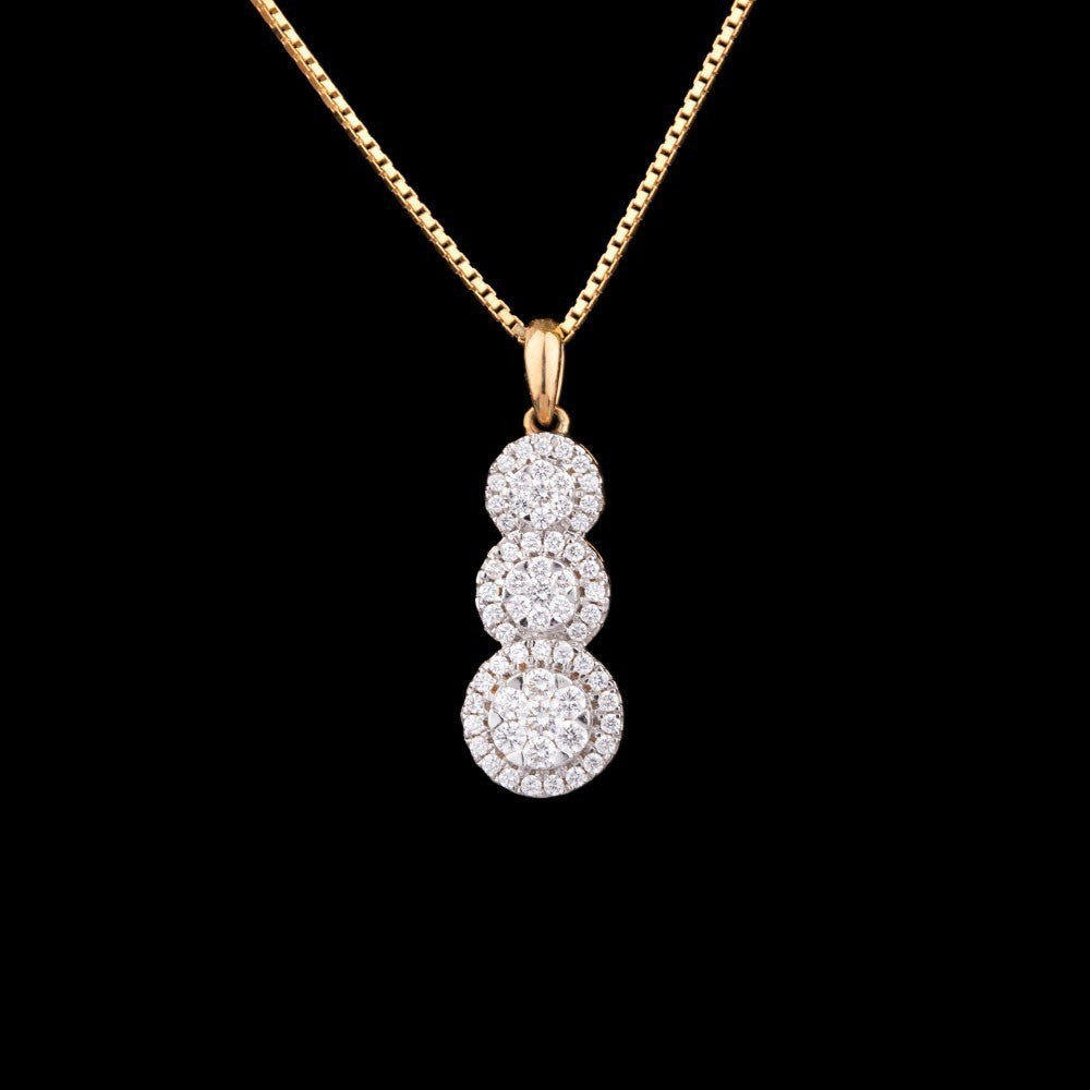 18K Yellow Gold Diamond Pendant - 0.44ct VS-GH