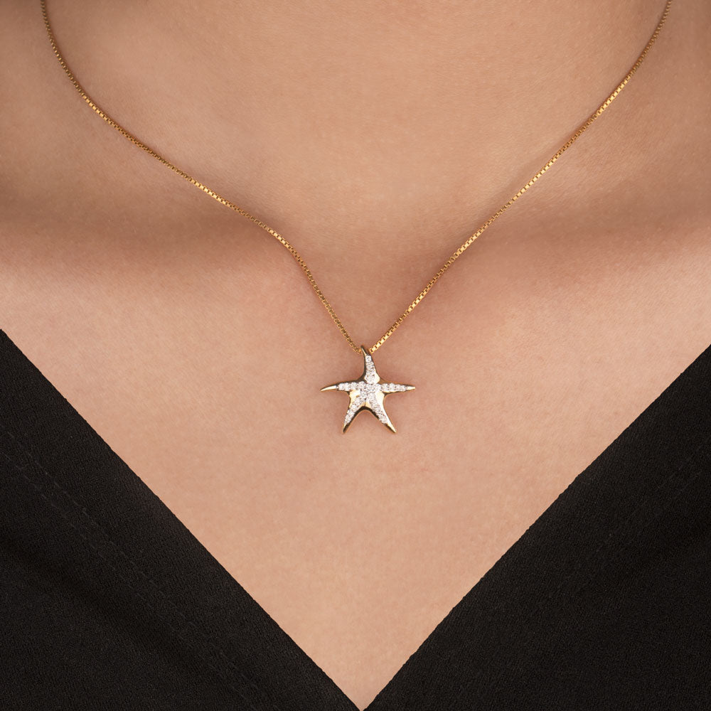 14K Yellow Gold Diamond Pendant - 0.15ct SI-IJ