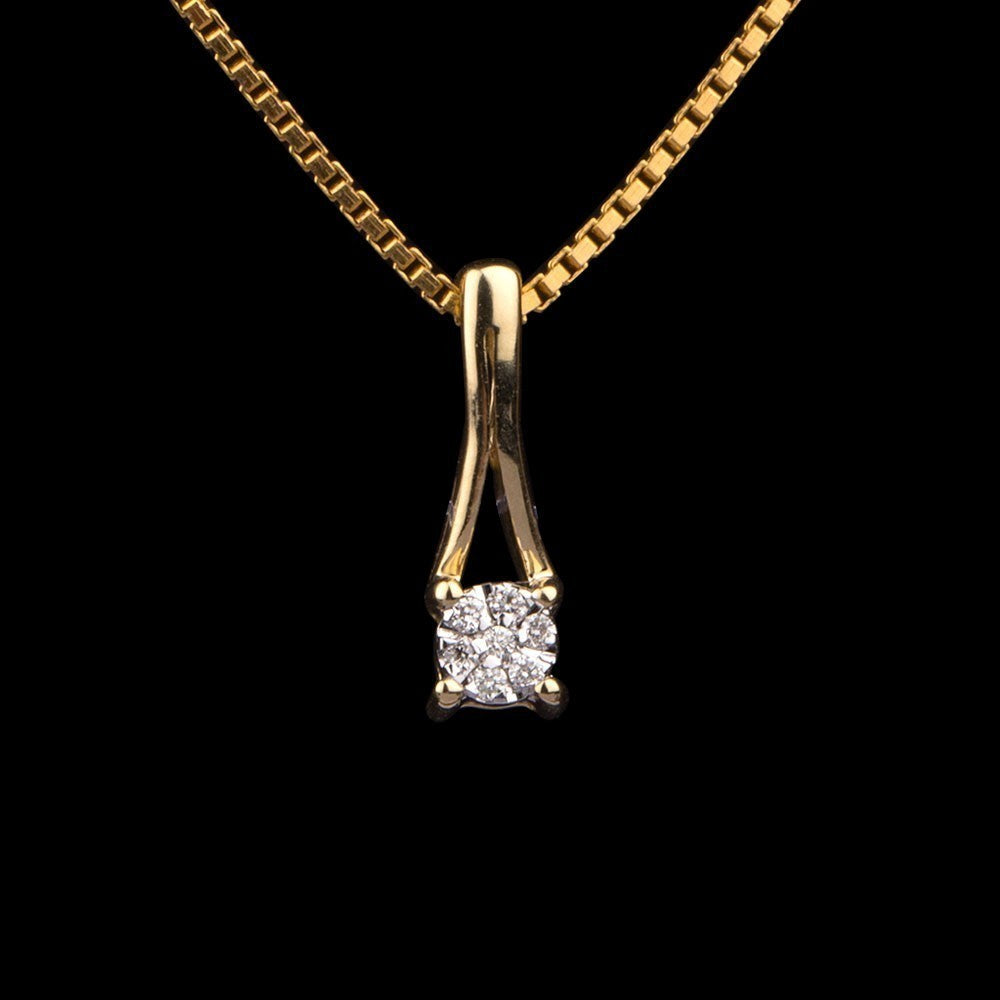 14K Yellow Gold Diamond Pendant - 0.03ct SI-IJ