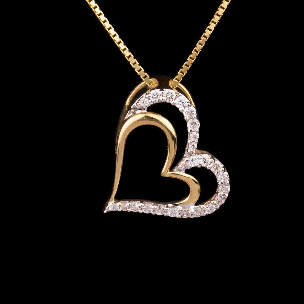 14K Yellow Gold Diamond Pendant - 0.14ct SI-IJ