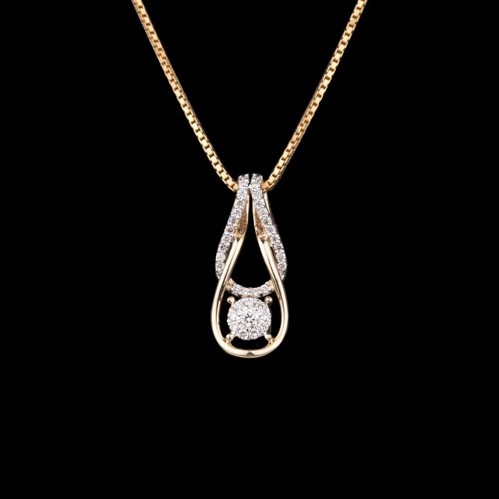 14K Yellow Gold Diamond Pendant - 0.17ct SI-IJ