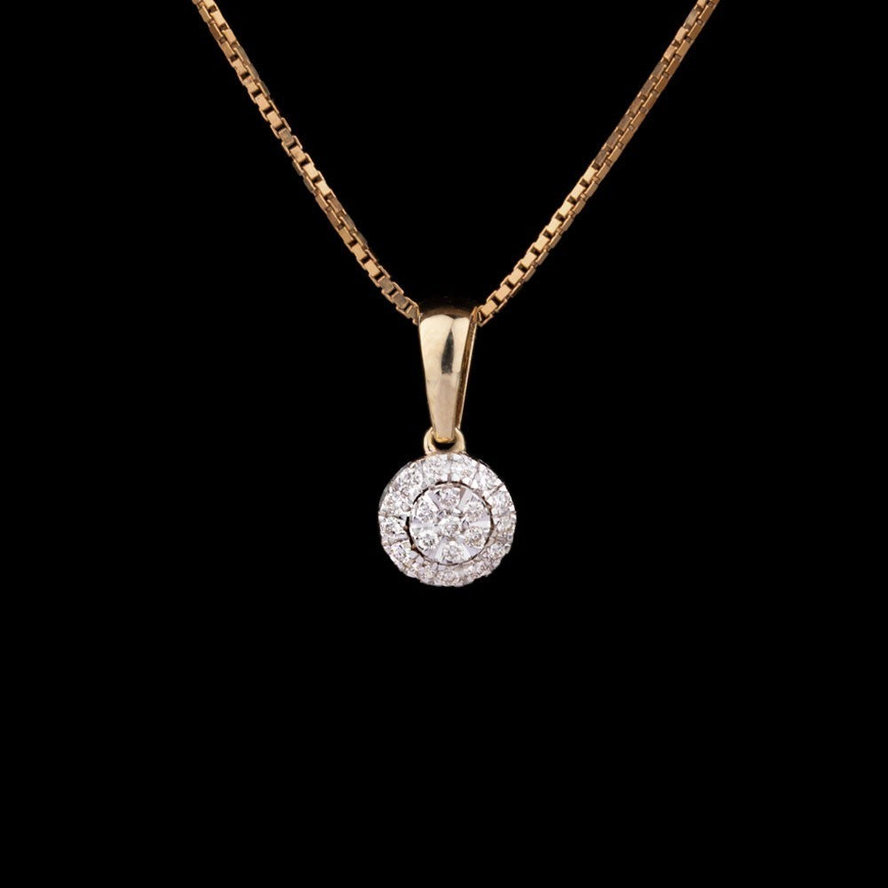 14K Yellow Gold Diamond Pendant - 0.13ct SI-IJ