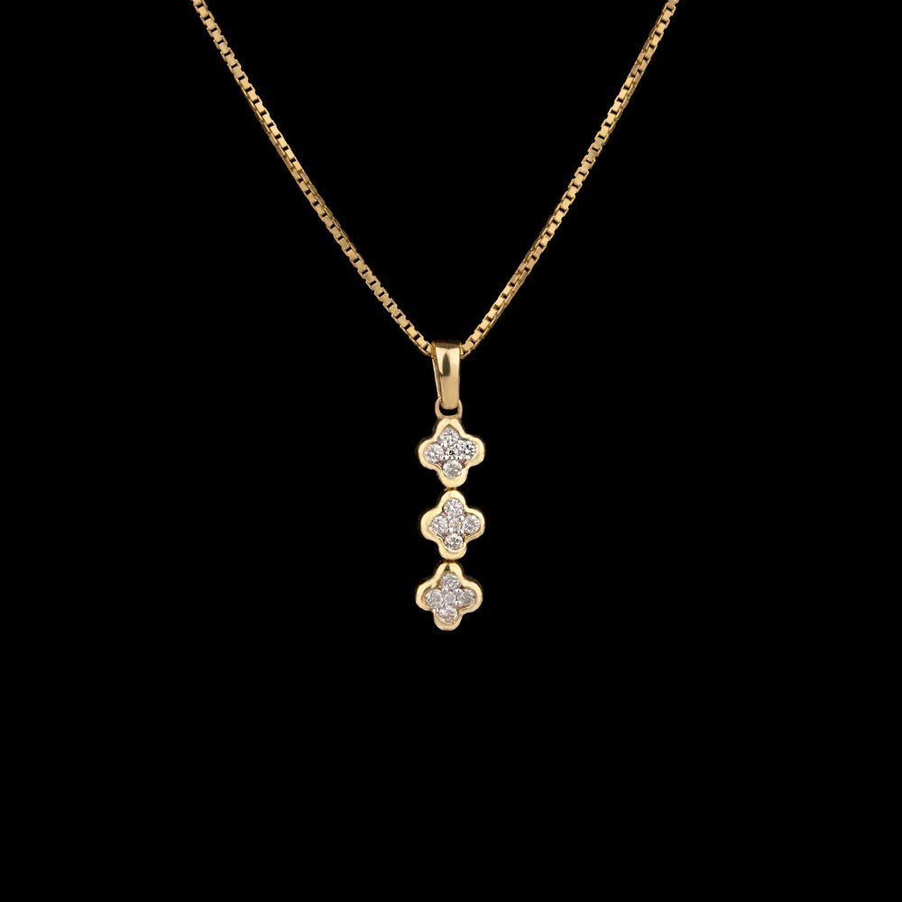 14K Yellow Gold Diamond Pendant - 0.15ct SI-IJ