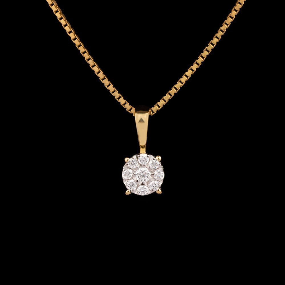 14K Yellow Gold Diamond Pendant - 0.11ct SI-IJ