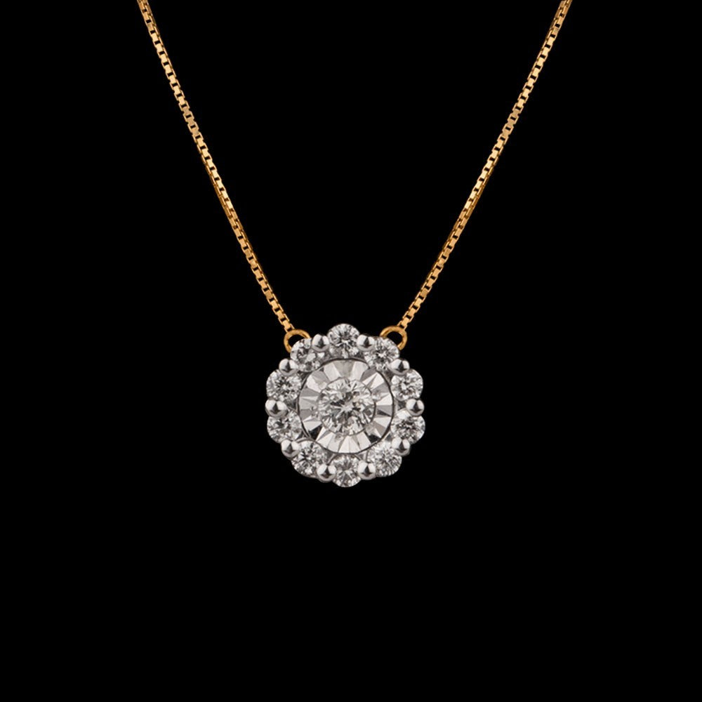 14K Yellow Gold Diamond Pendant - 0.14ct SI-IJ