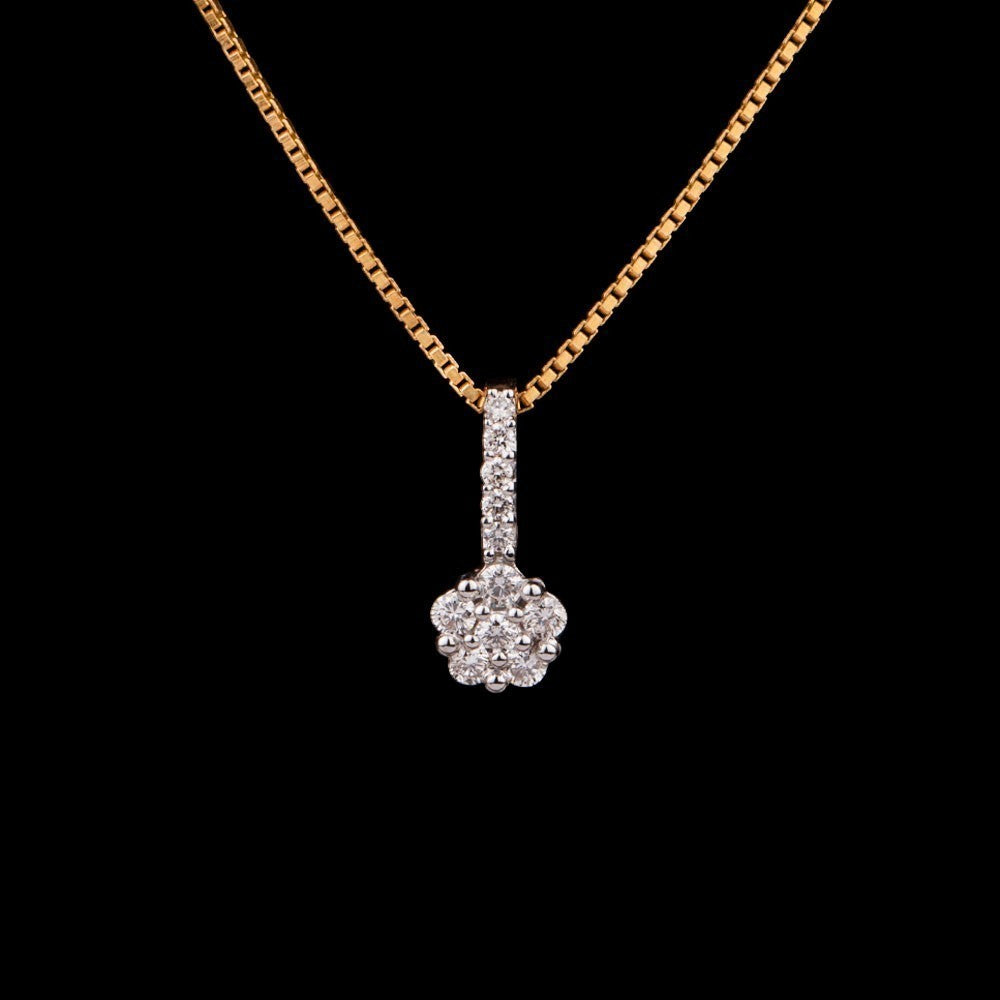 14K Yellow Gold Diamond Pendant - 0.23ct VVS-VS-GH