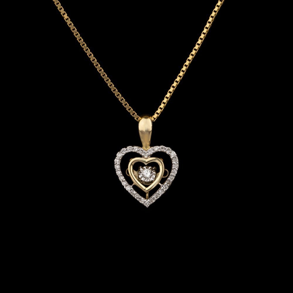 14K Yellow Gold Diamond Pendant - 0.14ct VVS-VS-HI