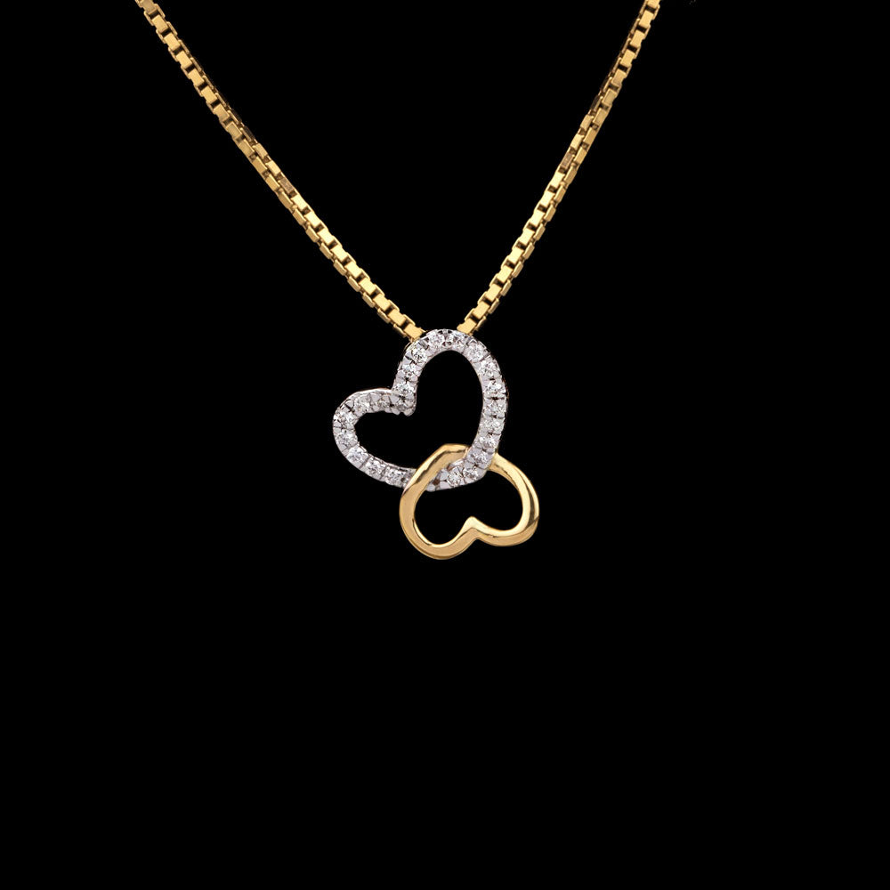 18K Yellow Gold Diamond Pendant - 0.06ct VS-SI-IJ