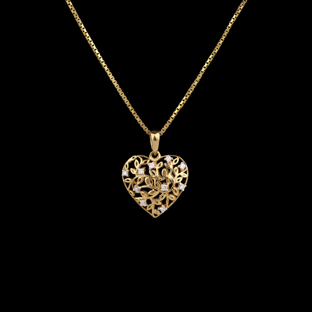 18K Yellow Gold Diamond Pendant - 0.1ct SI-GH