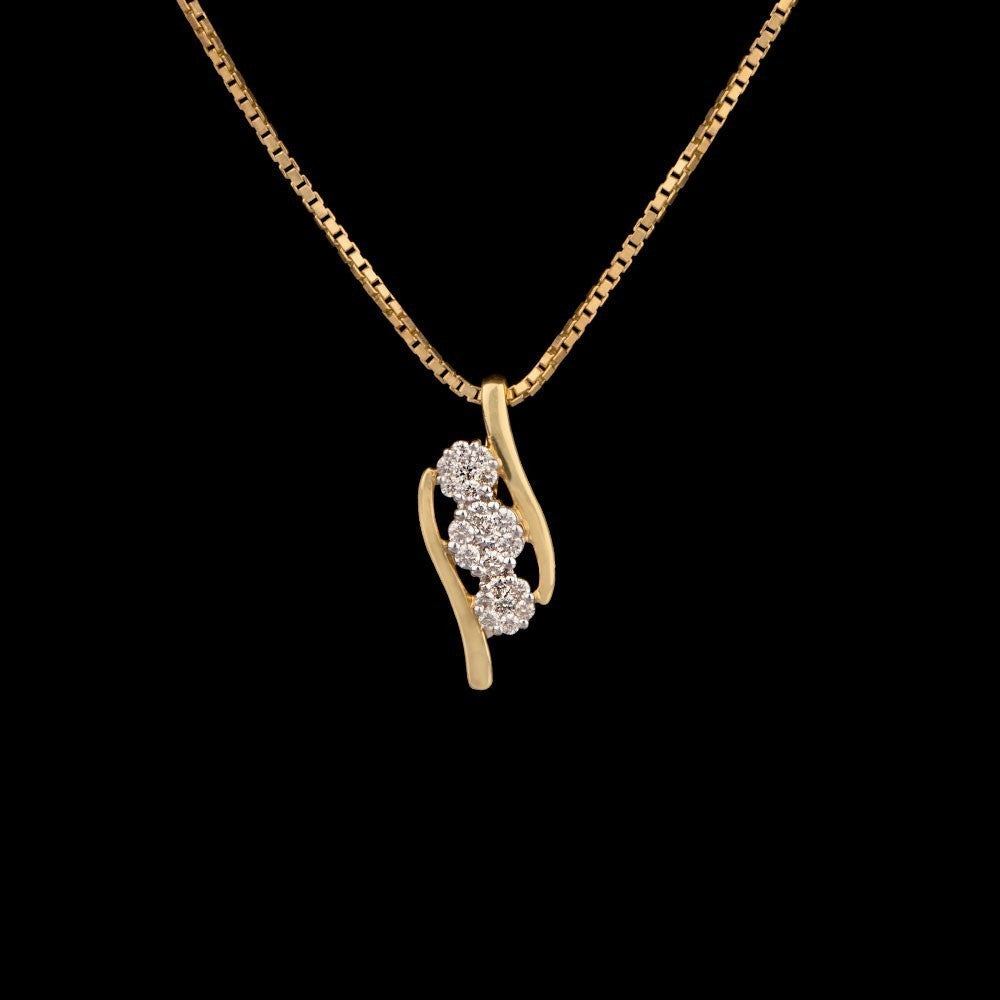 14K Yellow Gold Diamond Pendant - 0.15ct SI-IJ