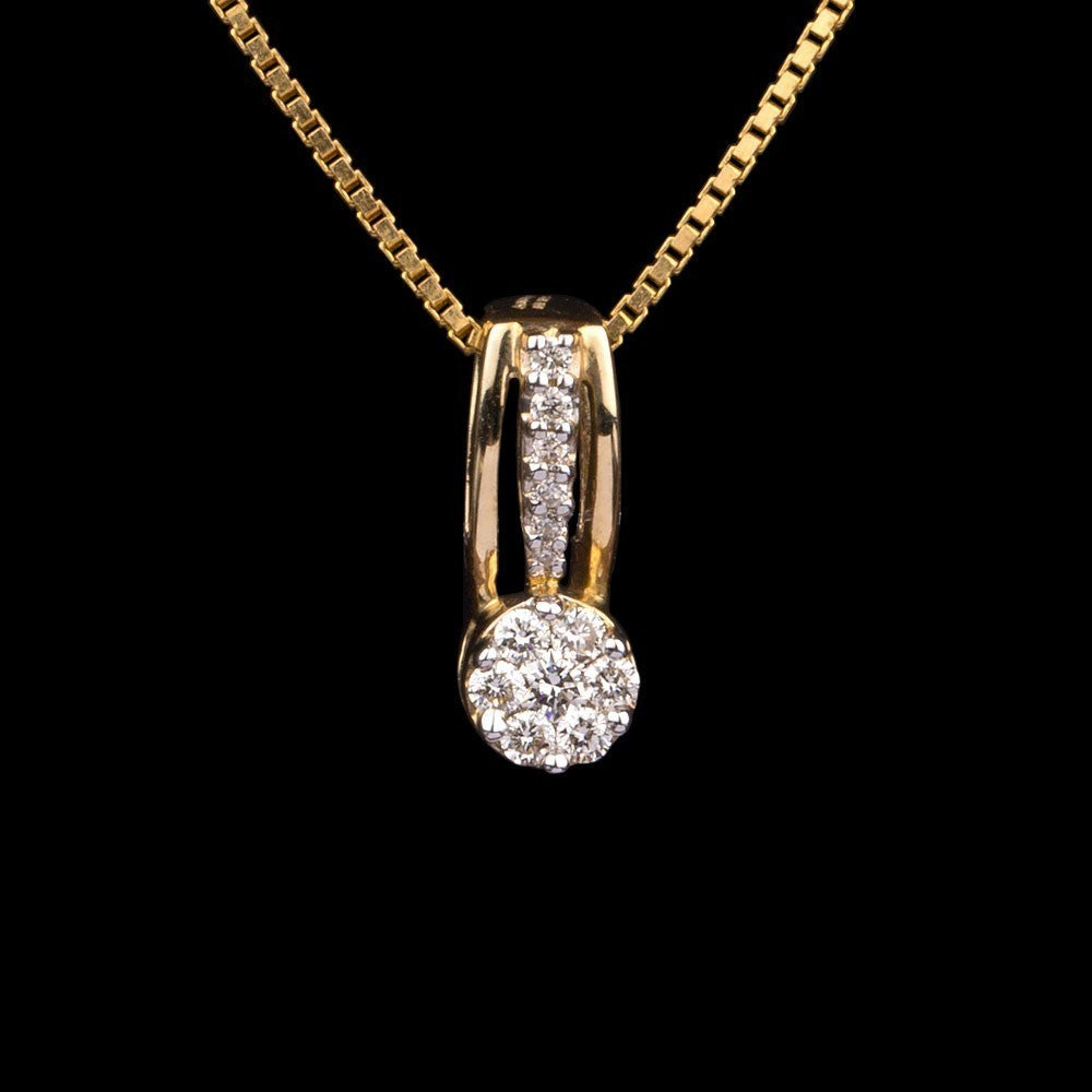 14K Yellow Gold Diamond Pendant - 0.17ct SI-IJ