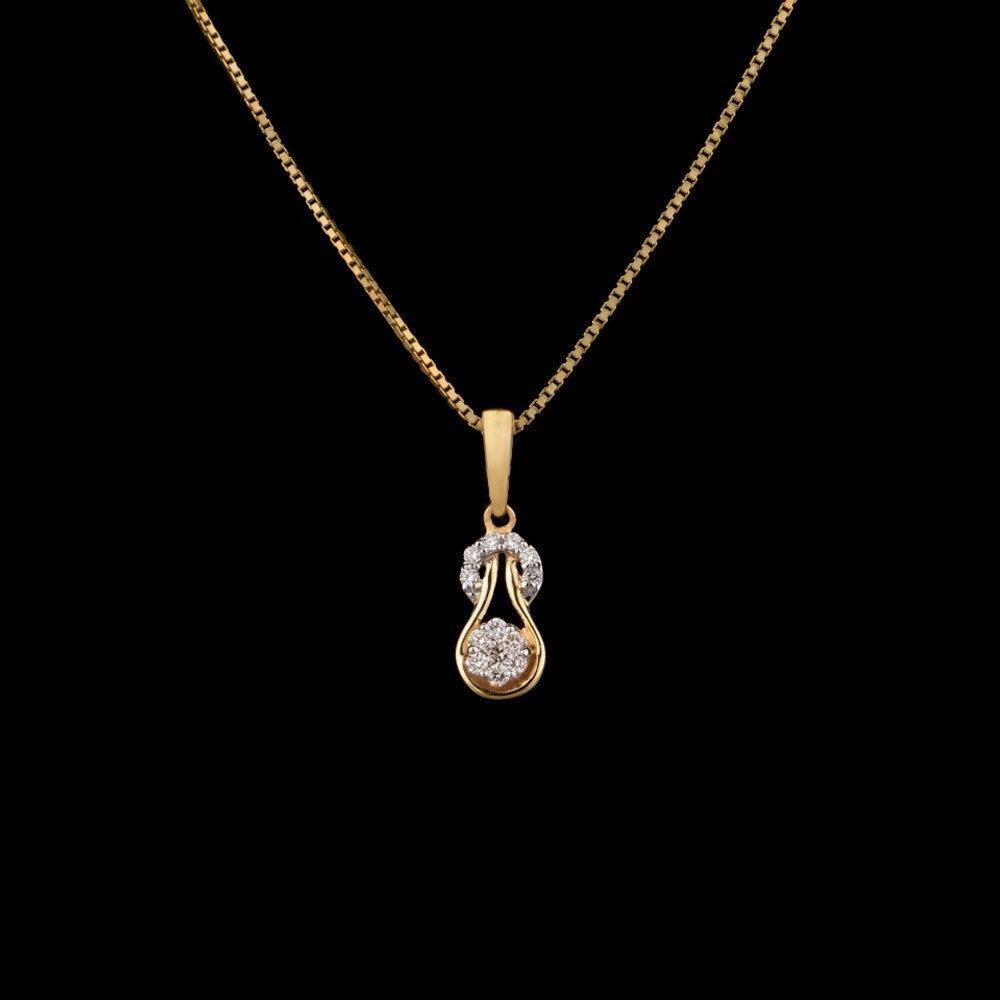 14K Yellow Gold Diamond Pendant - 0.19ct VVS-VS-GH