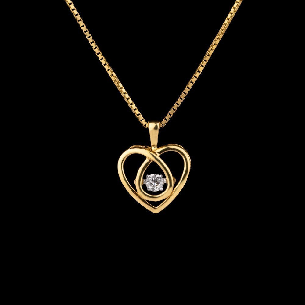 14K Yellow Gold Diamond Pendant - 0.11ct VS-GH