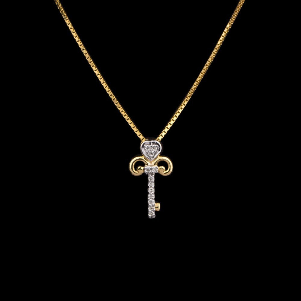 14K Yellow Gold Diamond Pendant - 0.05ct SI-IJ