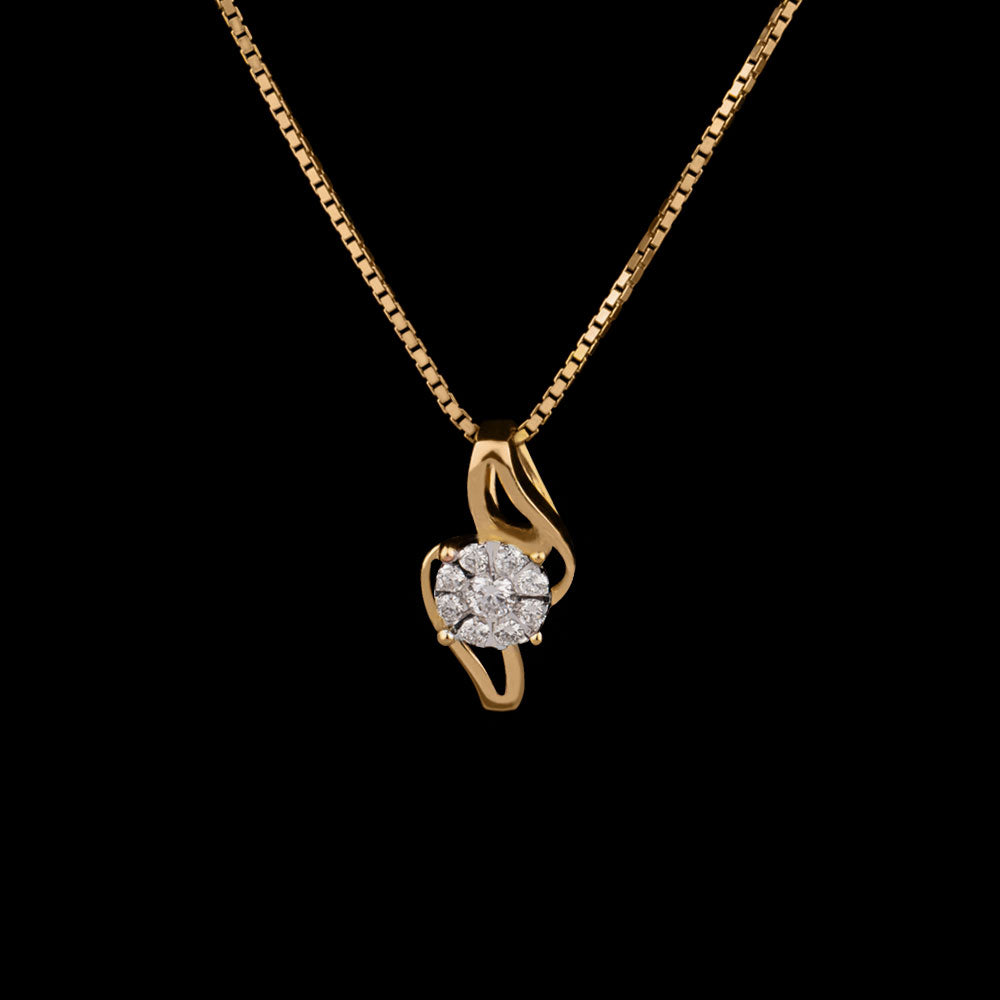 14K Yellow Gold Diamond Pendant - 0.17ct SI-IJ