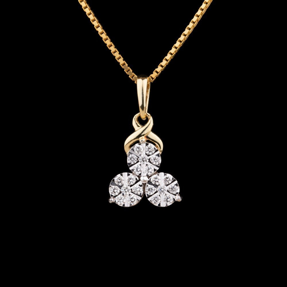 14K Yellow Gold Diamond Pendant - 0.2ct VVS-VS-GH