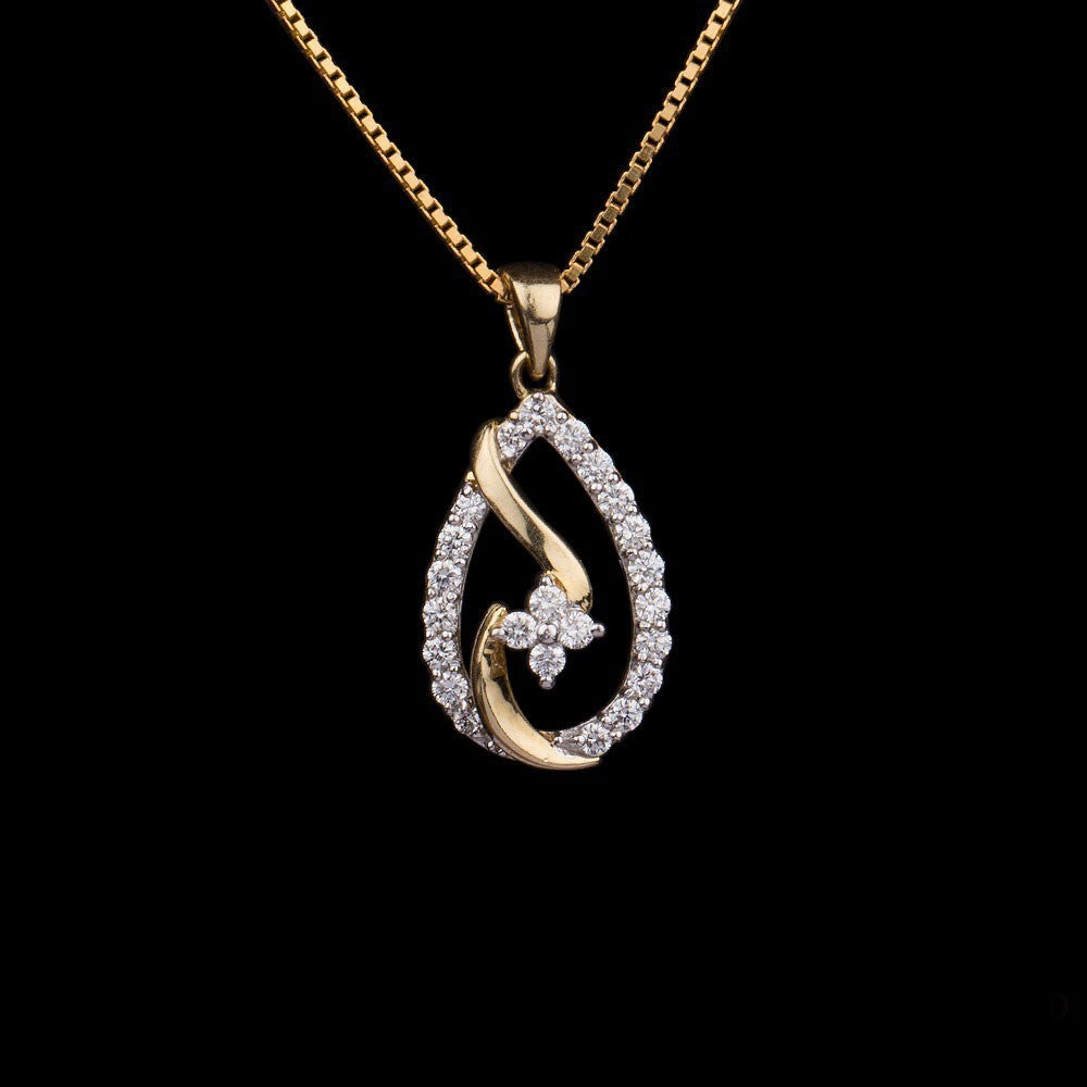 14K Yellow Gold Diamond Pendant - 0.35ct VS-GH