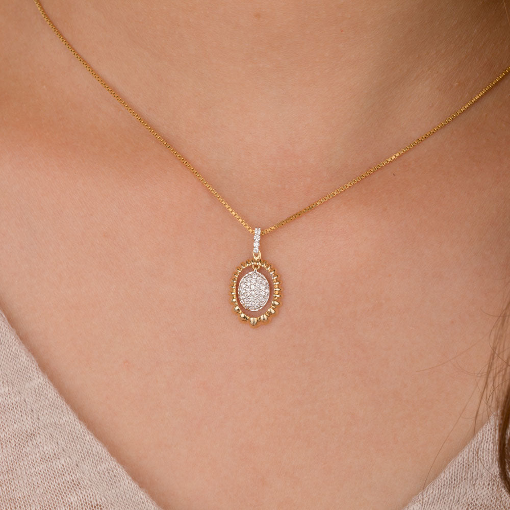 14K Yellow Gold Diamond Pendant - 0.24ct VS-GH