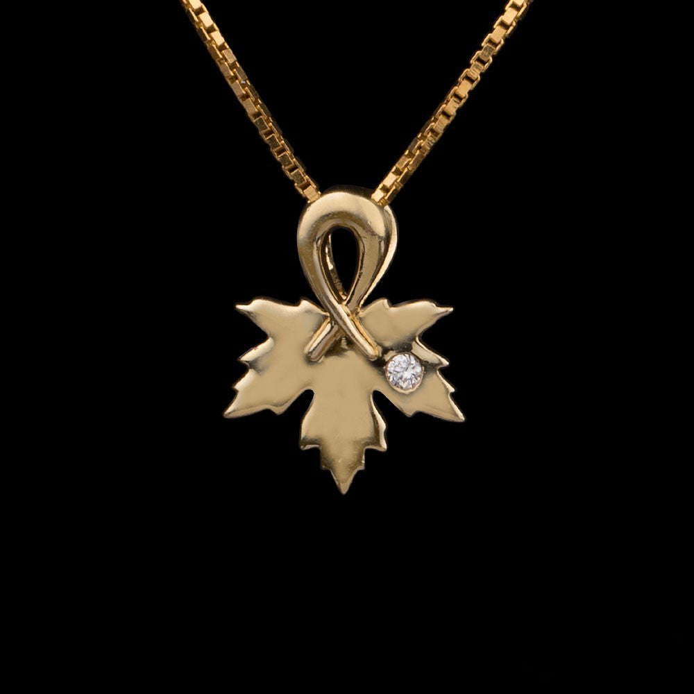 18K Yellow Gold Diamond Pendant - 0.02ct SI-IJ