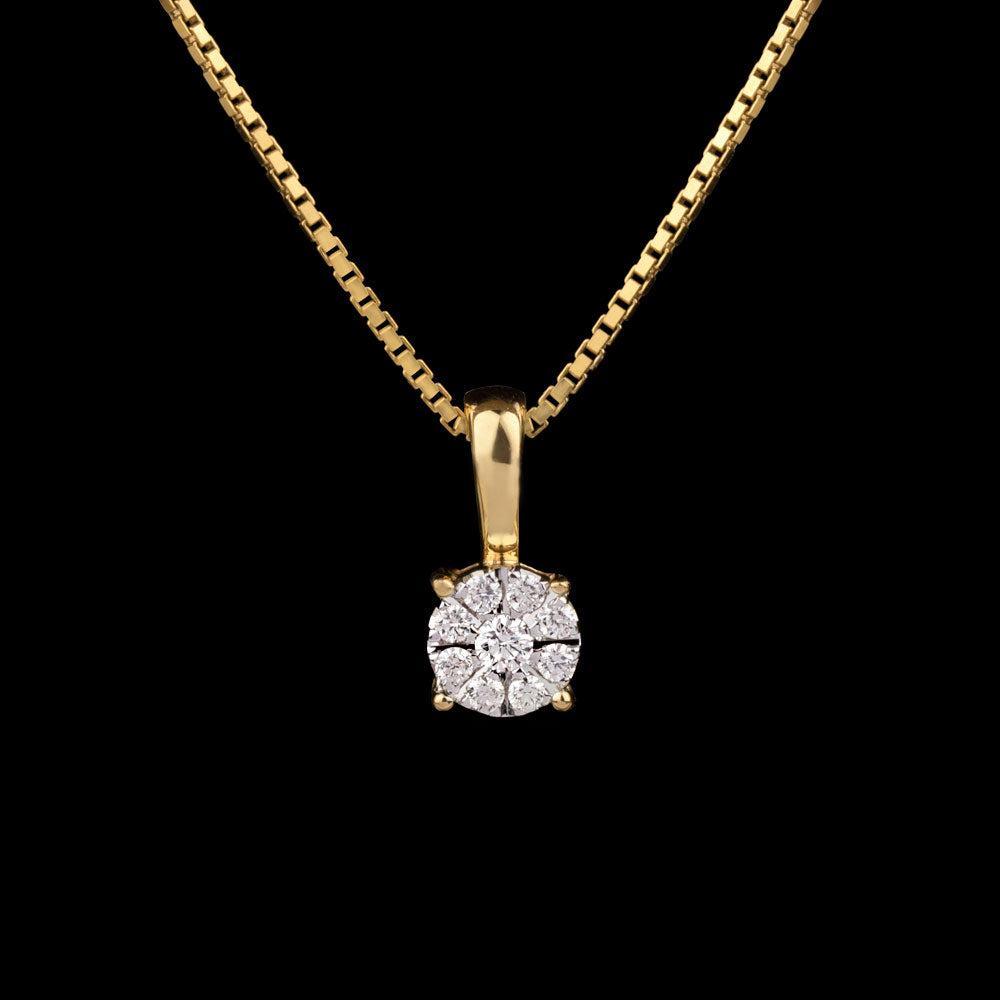 14K Yellow Gold Diamond Pendant - 0.09ct SI-IJ