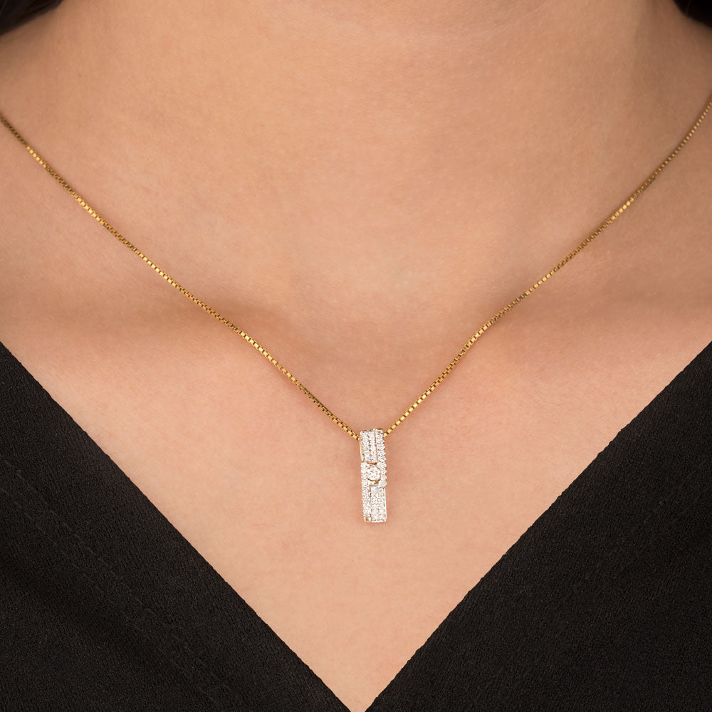 14K Yellow Gold Diamond Pendant - 0.17ct SI-IJ