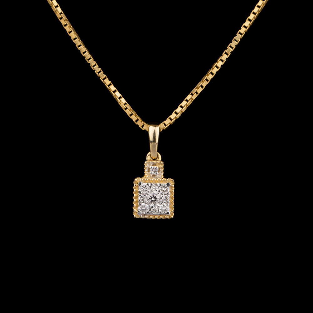 14K Yellow Gold Diamond Pendant - 0.1ct SI-IJ