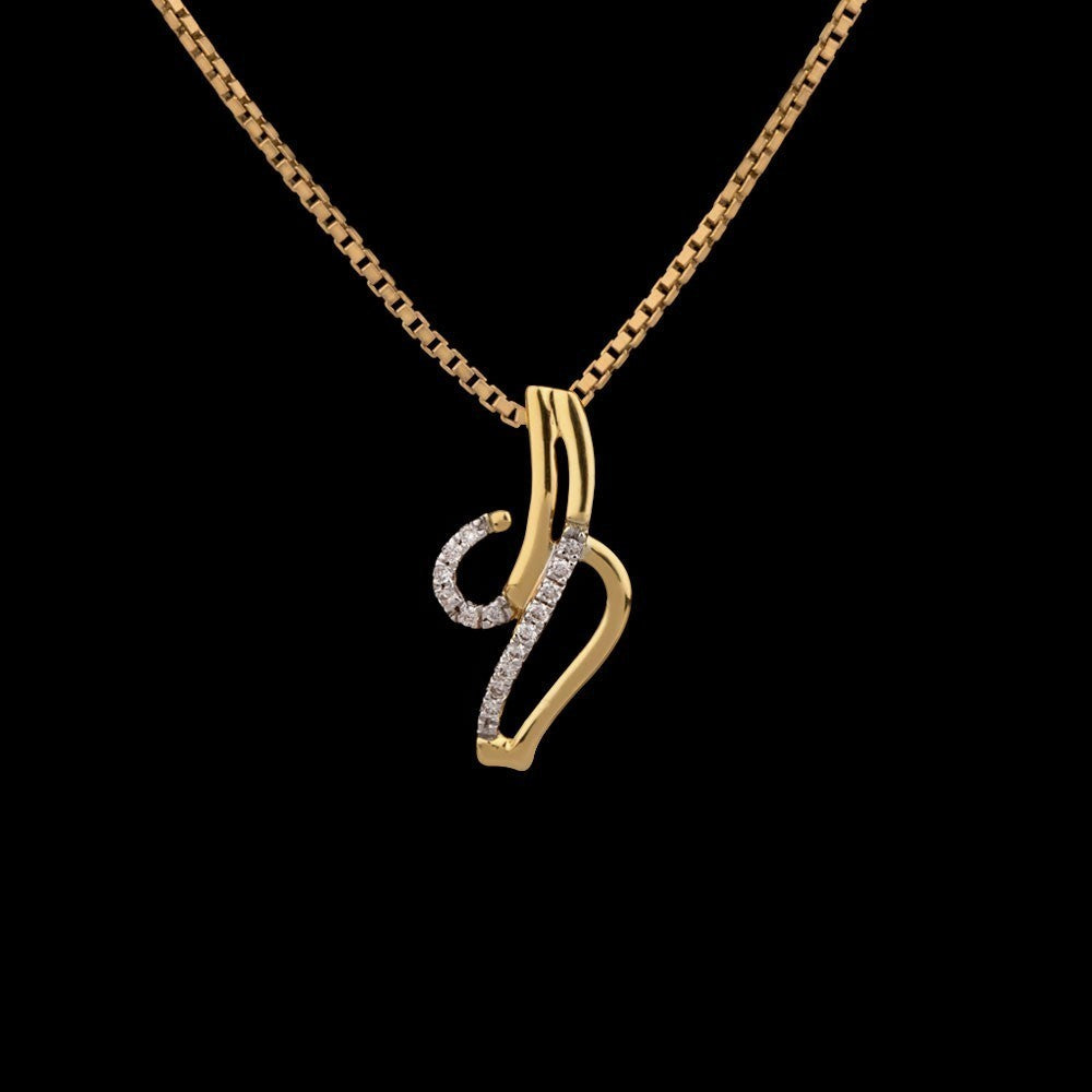 14K Yellow Gold Diamond Pendant - 0.05ct SI-IJ