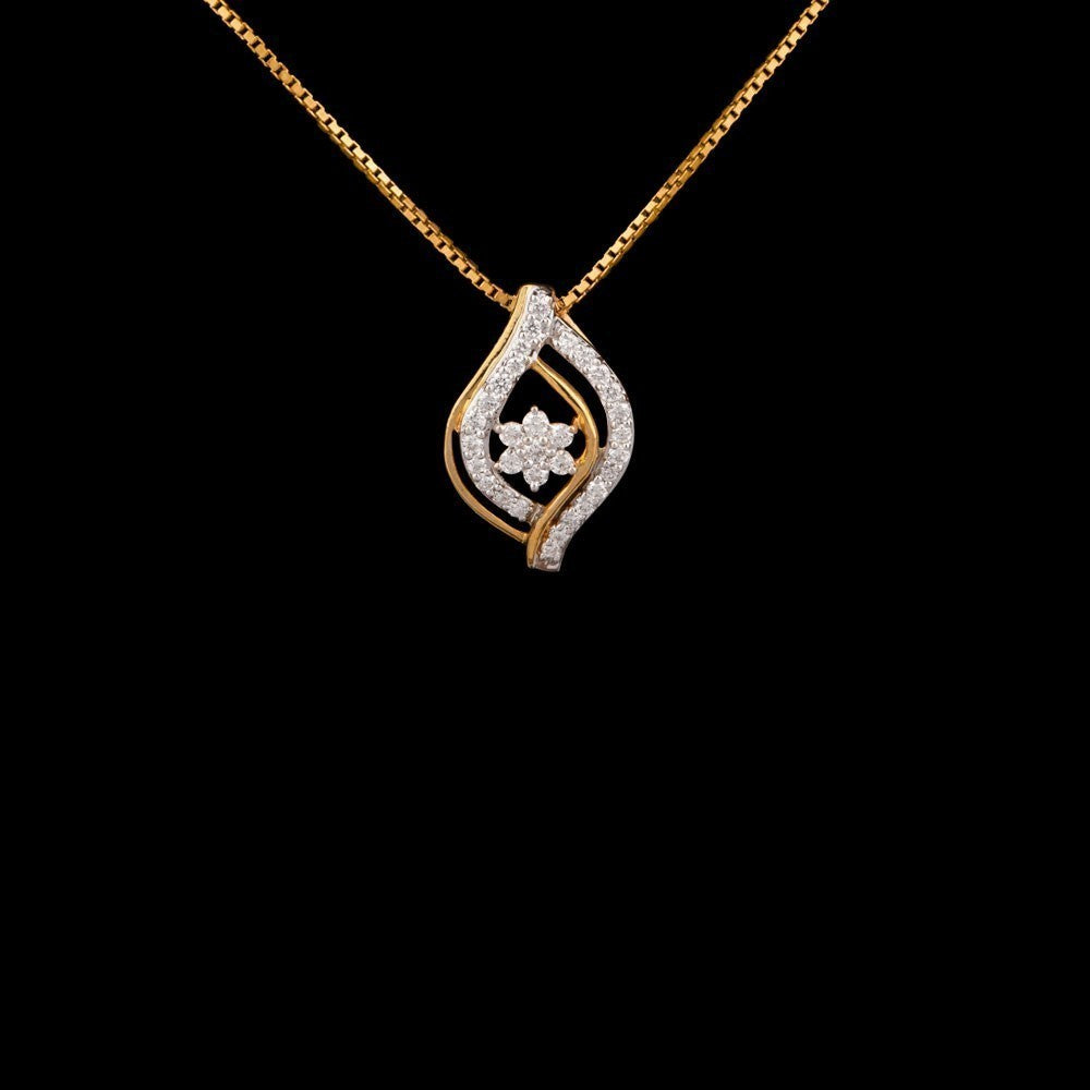 18K Yellow Gold Diamond Pendant - 0.21ct VVS-VS-FG