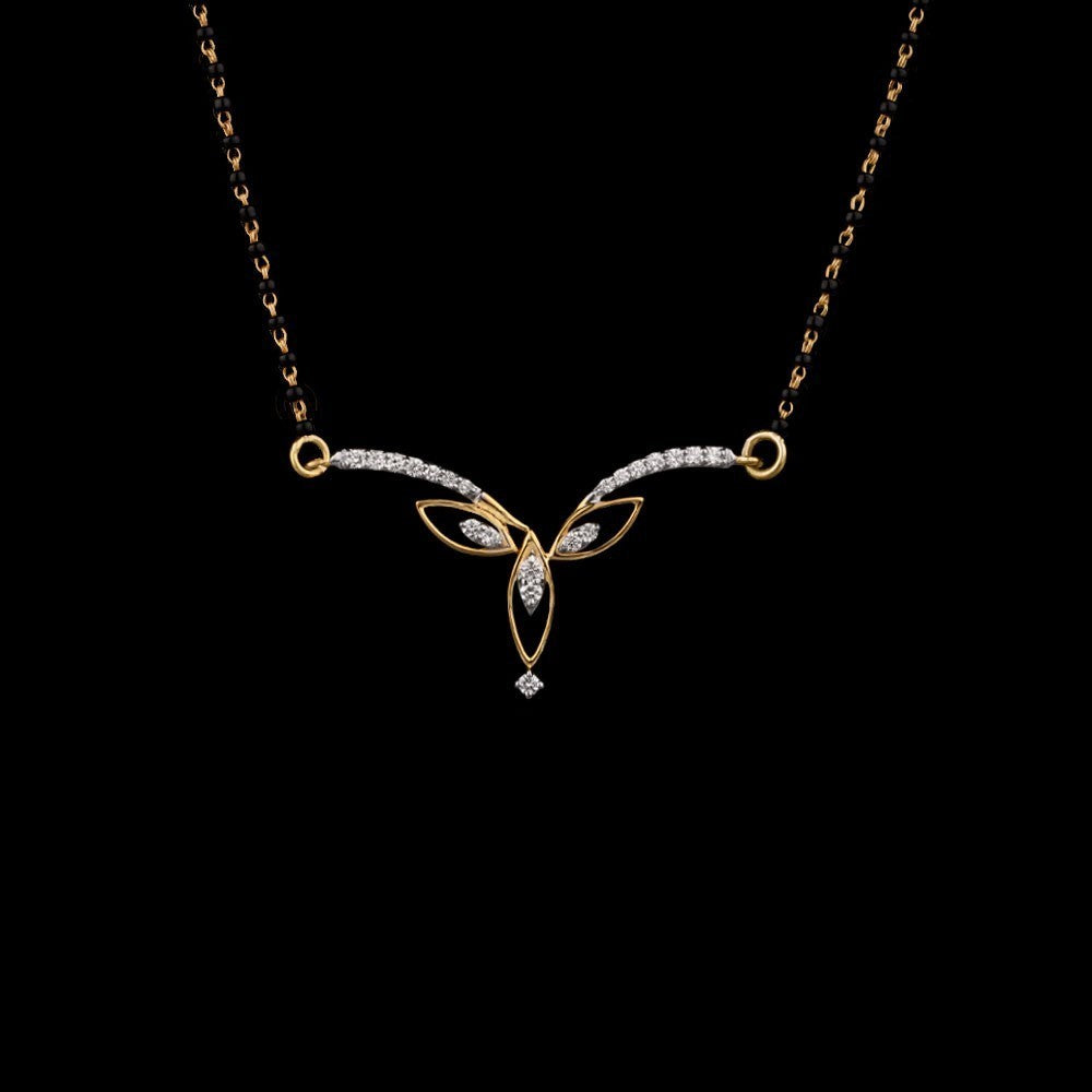 18K Yellow Gold Diamond Pendant - 0.35ct SI-GH