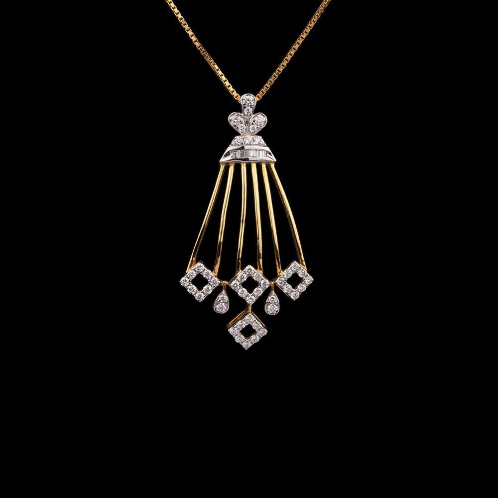 18K Yellow Gold Diamond Pendant - 0.55ct SI-IJ
