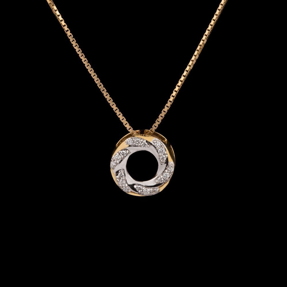 18K Yellow Gold Diamond Pendant - 0.19ct VS-GH