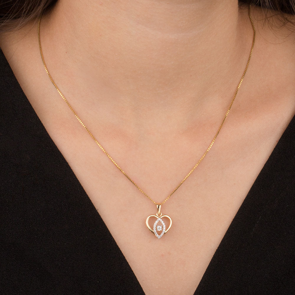 18K Yellow Gold Diamond Pendant - 0.15ct VVS-VS-GH