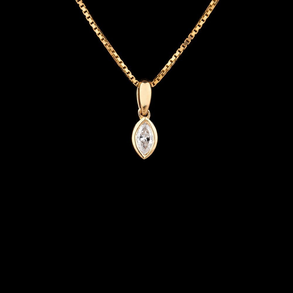 18K Yellow Gold Diamond Pendant - 0.15ct VS-GH