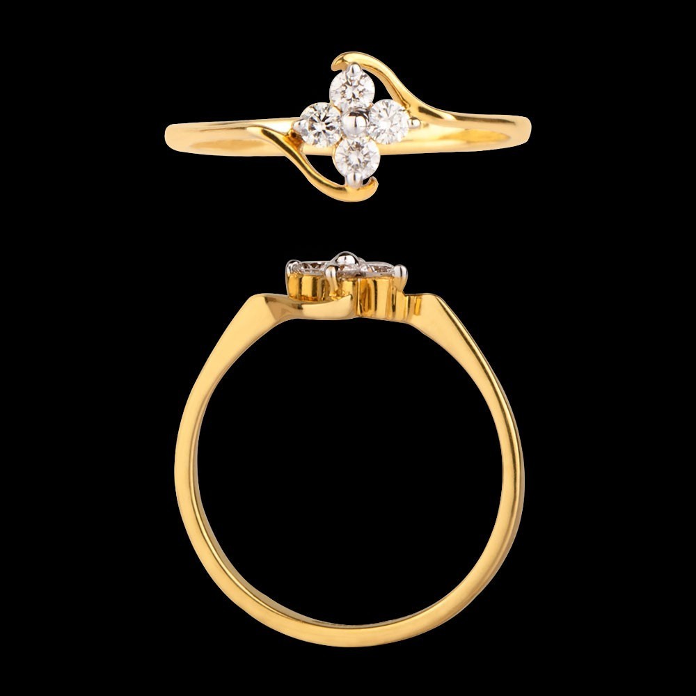 18K Yellow Gold Diamond Ring - 0.164ct VVS-VS-GH