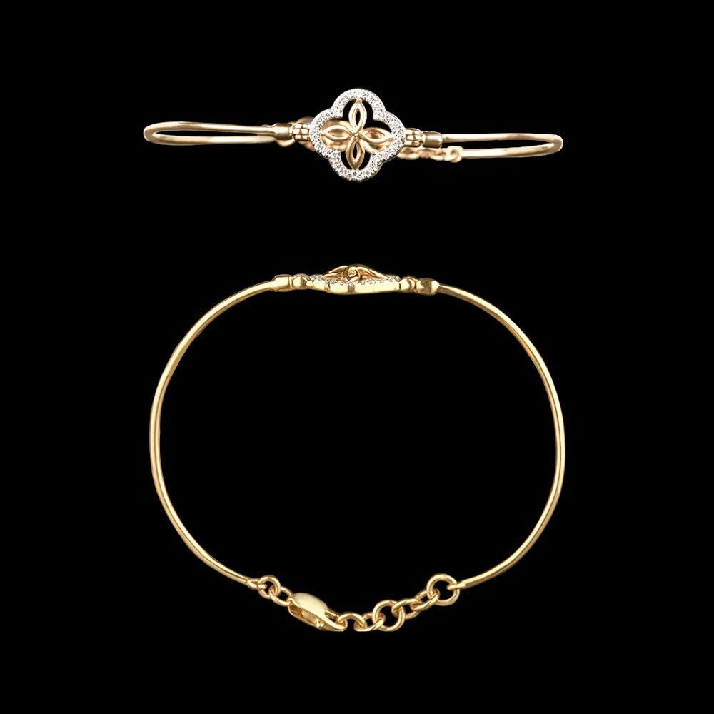 18K Yellow Gold Diamond Bracelet - 0.13ct SI-IJ