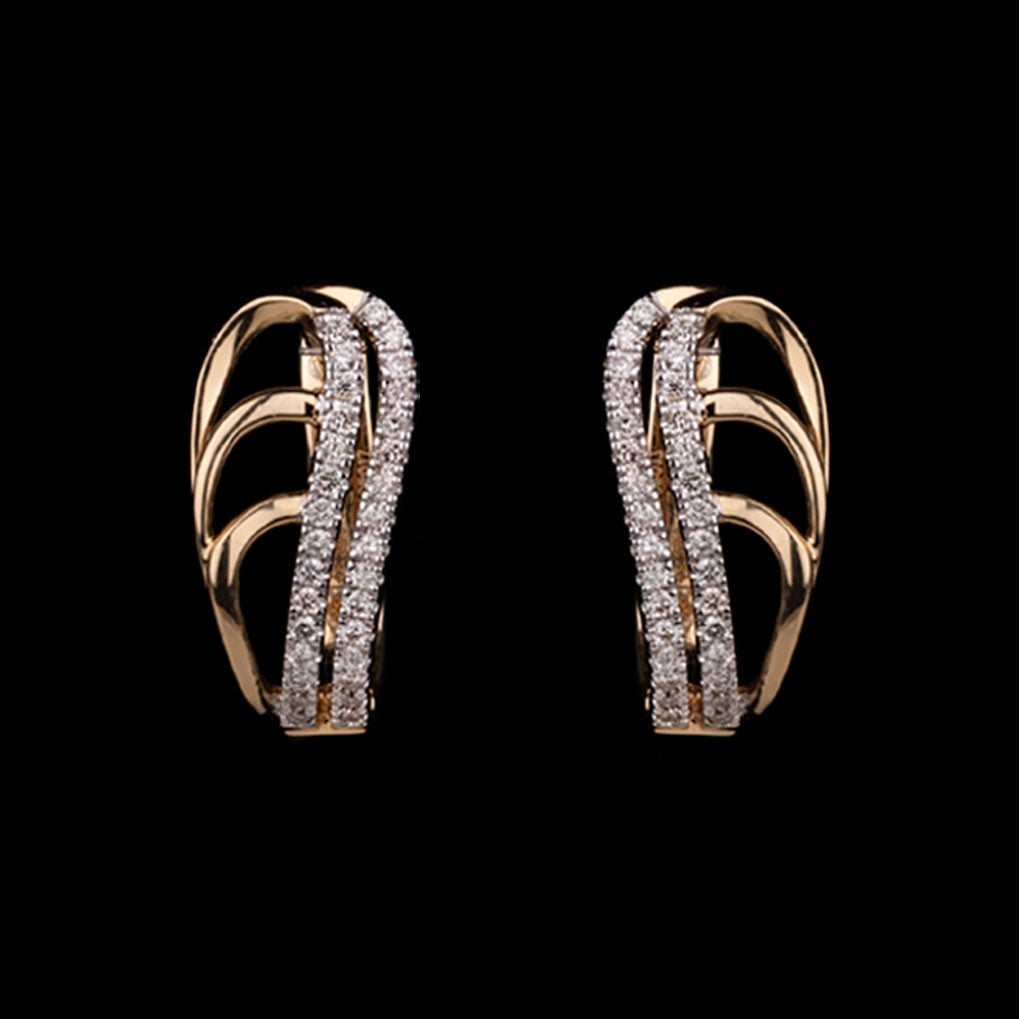 14K Yellow Gold Diamond Earrings - 0.42ct SI-IJ