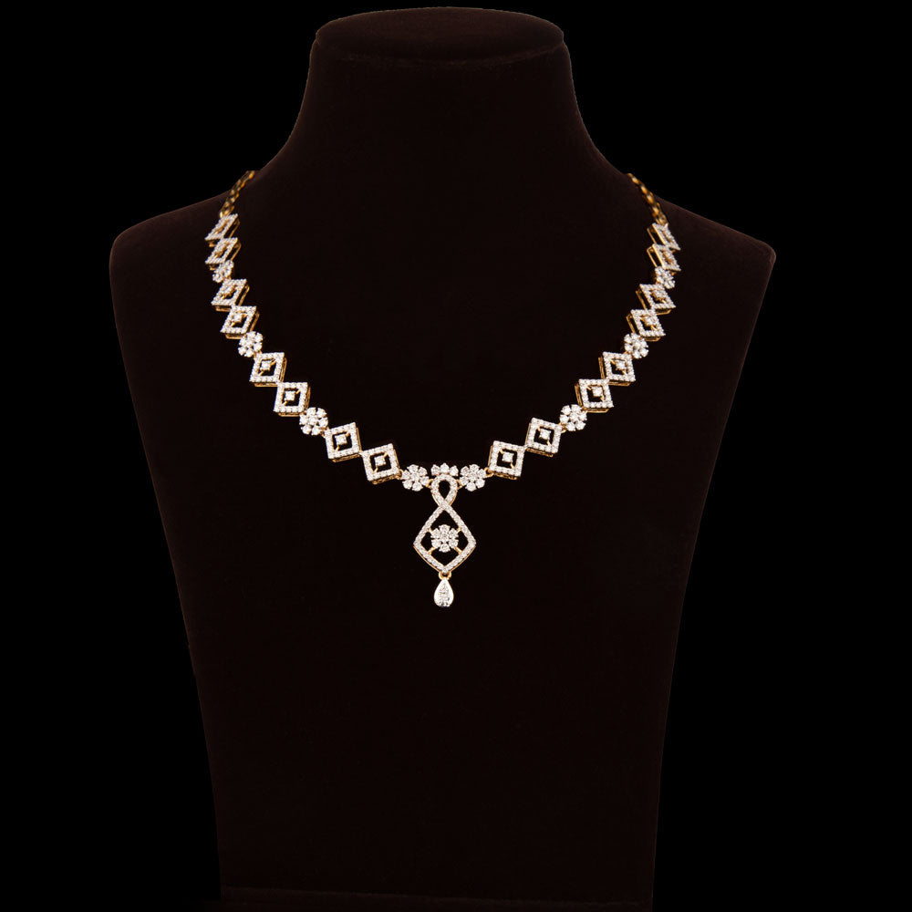 14K Yellow Gold Diamond Necklace - 2.95ct VVS-VS-HI