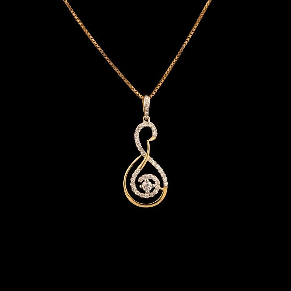 14K Yellow Gold Diamond Pendant - 0.44ct VVS-VS-GH