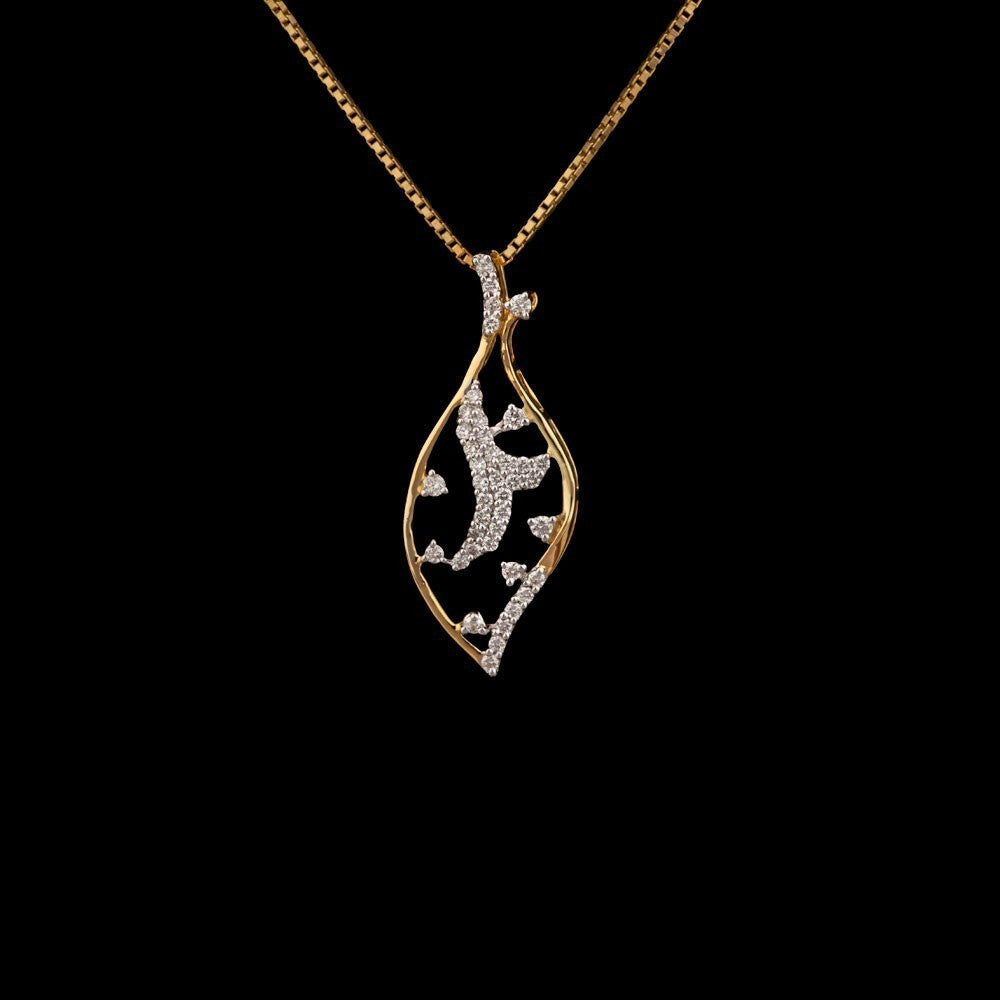 14K Yellow Gold Diamond Pendant - 0.25ct VVS-VS-GH