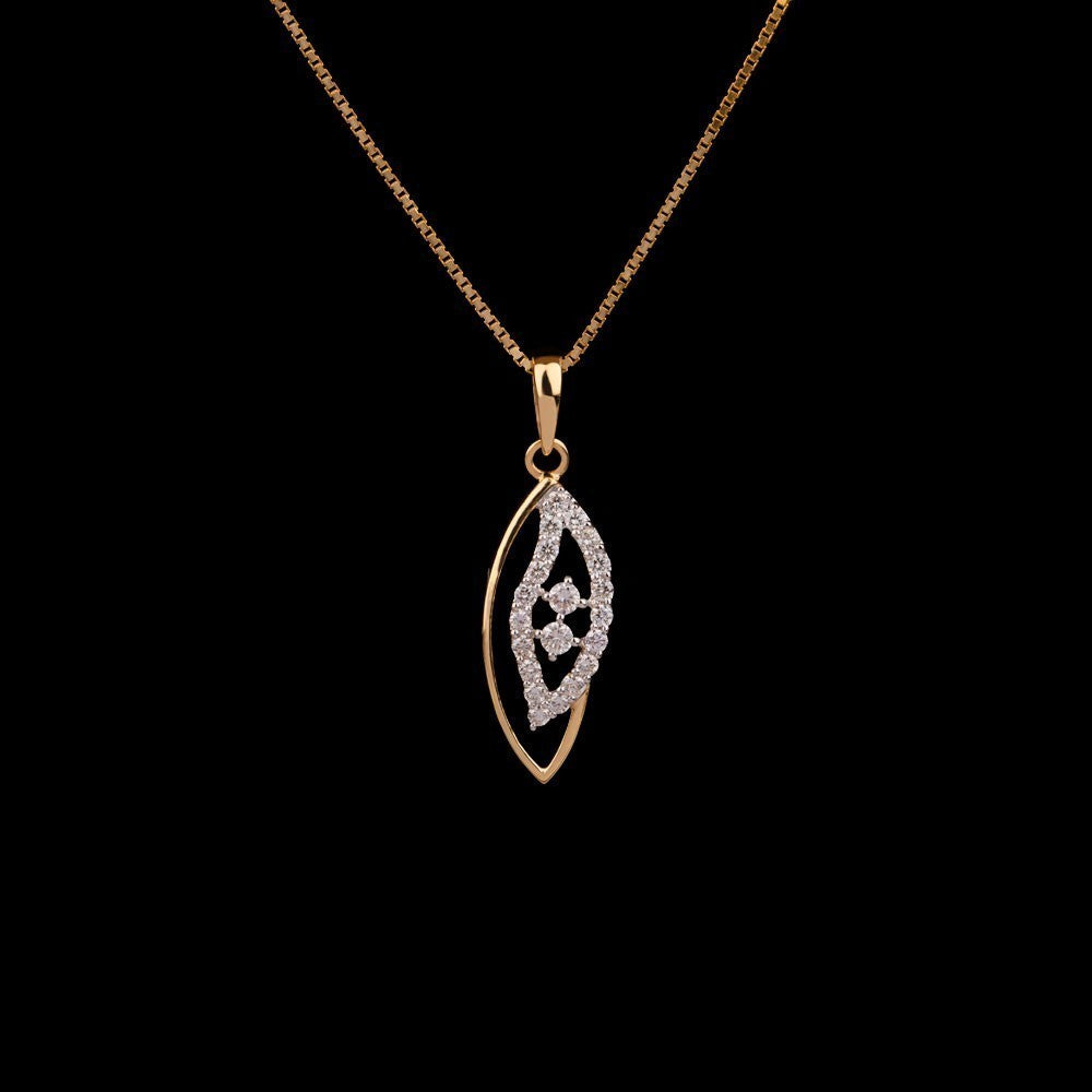 14K Yellow Gold Diamond Pendant - 0.35ct VVS-VS-IJ