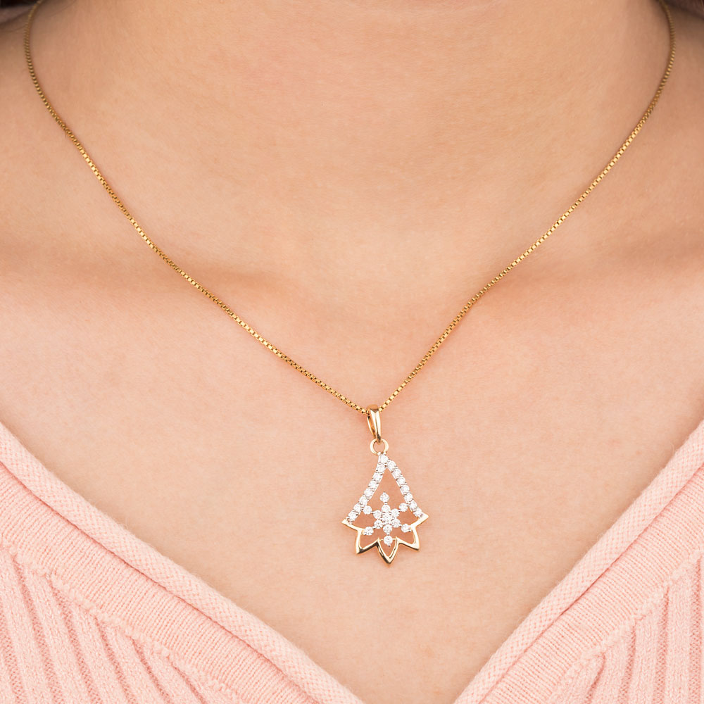14K Yellow Gold Diamond Pendant - 0.36ct VVS-VS-HI