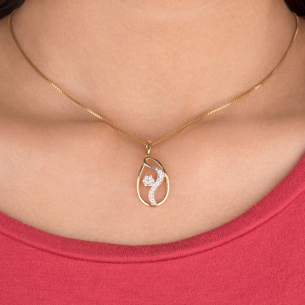 14K Yellow Gold Diamond Pendant - 0.2ct VVS-VS-IJ