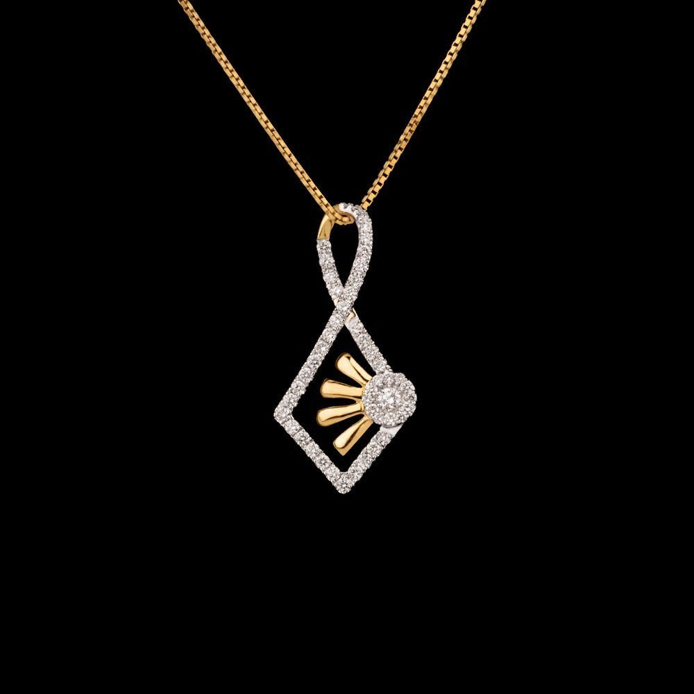 18K Yellow Gold Diamond Pendant - 0.53ct VVS-VS-GH