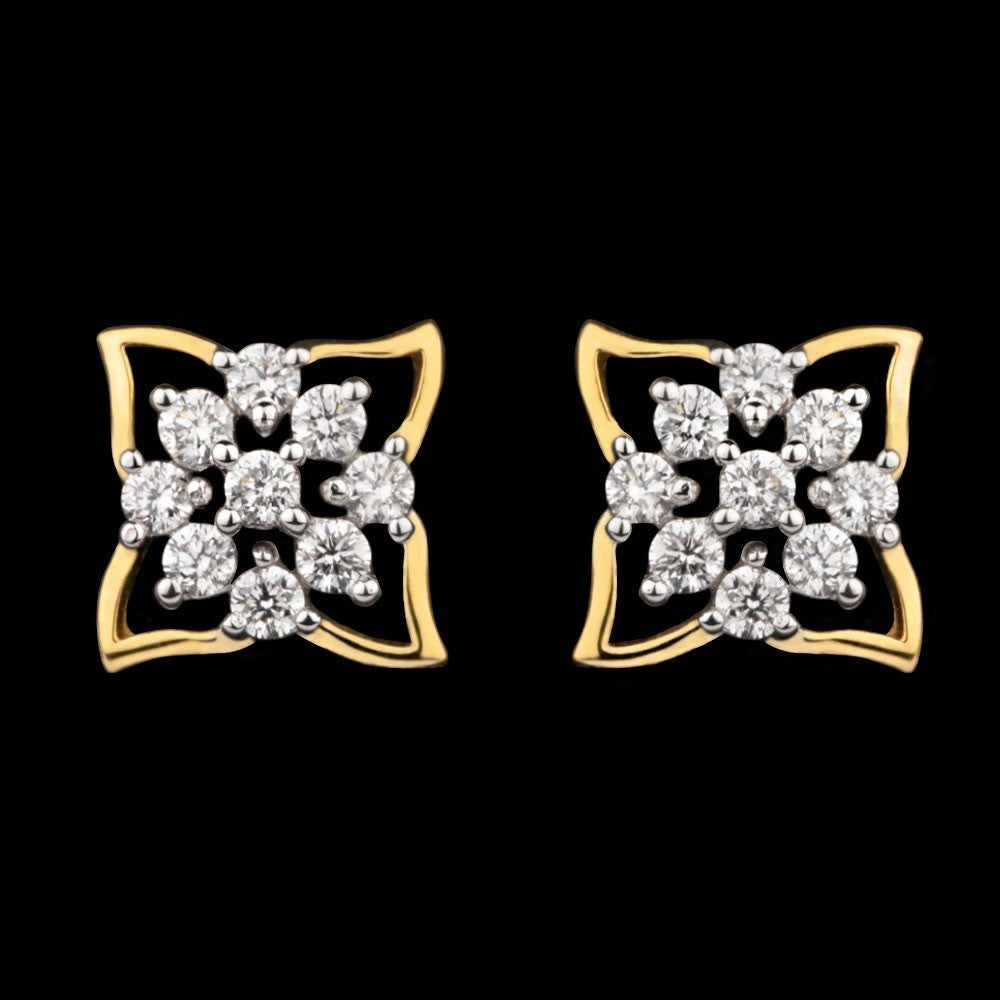 18K Yellow Gold Diamond Earrings - 0.28ct VS-FG