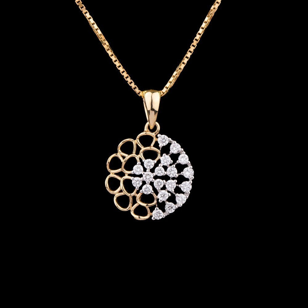 18K Yellow Gold Diamond Pendant - 0.33ct VS-FG