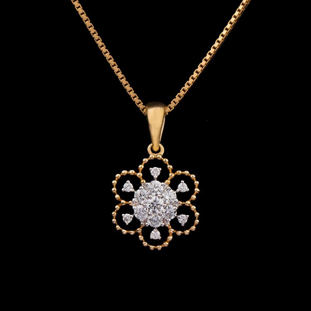 14K Yellow Gold Diamond Pendant - 0.34ct VS-GH